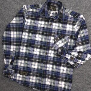The Vermont Flannel Co Shirt Mens XS Blue Plaid Outdoor Gorpcore Made In USA